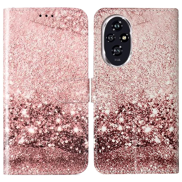 For Honor 200 5G Case Leather Pattern Design Flip Wallet Phone Cover