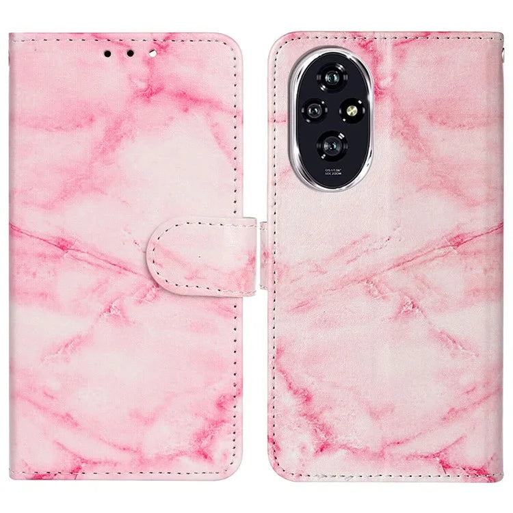For Honor 200 5G Case Leather Pattern Design Flip Wallet Phone Cover