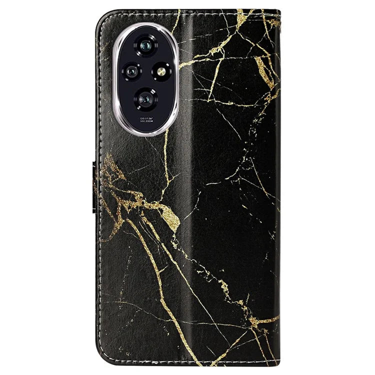 For Honor 200 5G Case Leather Pattern Design Flip Wallet Phone Cover
