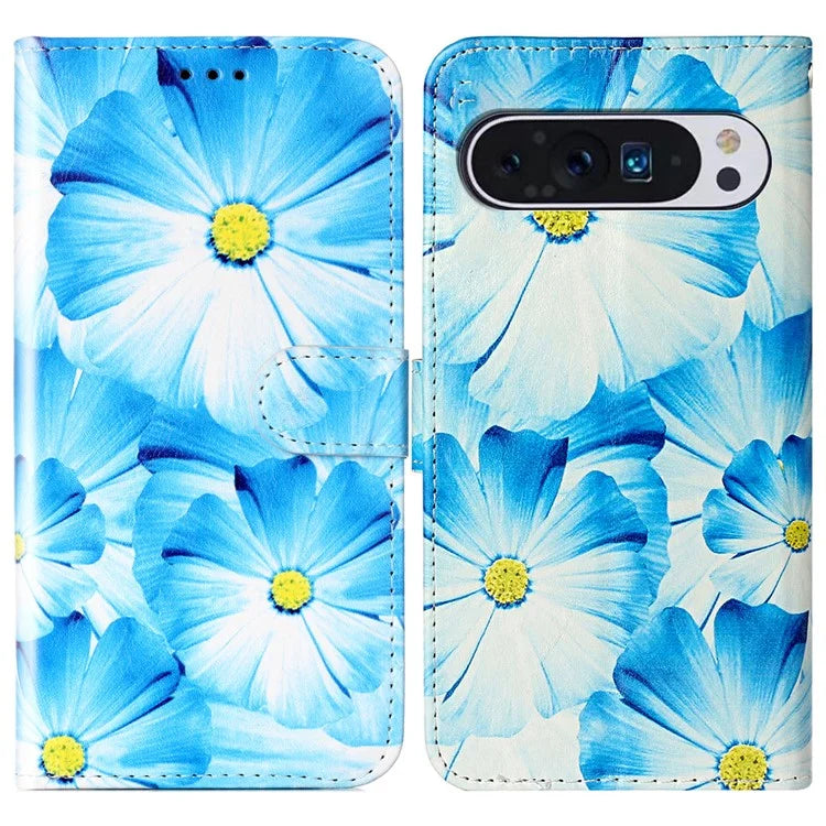 For Google Pixel 9 Pro / Pixel 9 Case Leather Pattern Design Flip Wallet Phone Cover