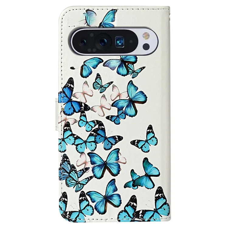 For Google Pixel 9 Pro / Pixel 9 Case Leather Pattern Design Flip Wallet Phone Cover