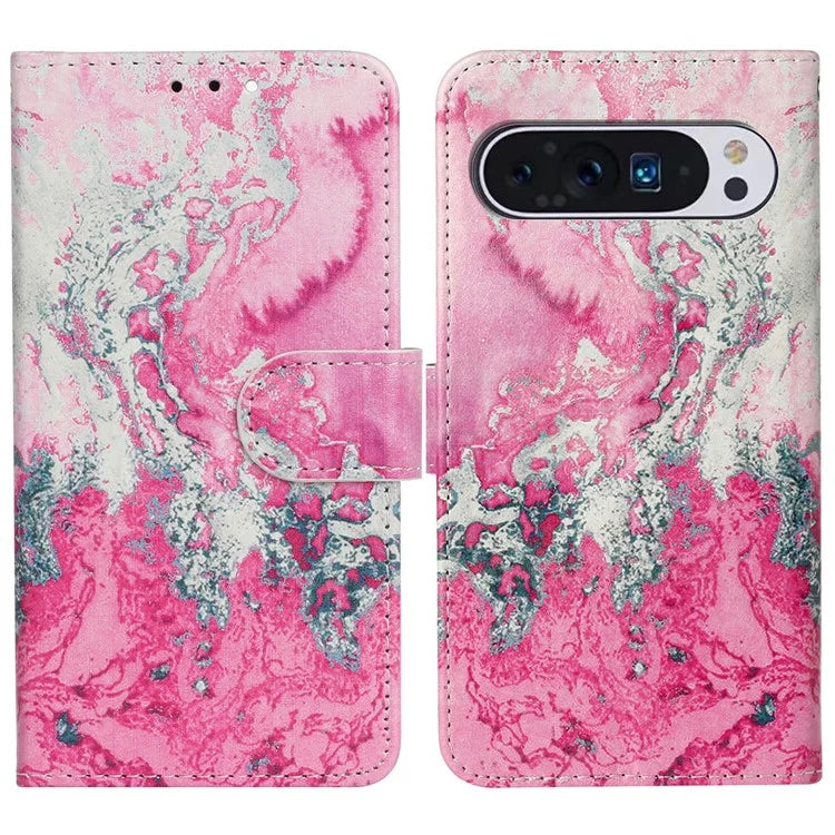 For Google Pixel 9 Pro / Pixel 9 Case Leather Pattern Design Flip Wallet Phone Cover