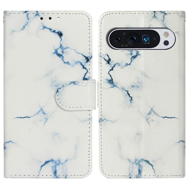 For Google Pixel 9 Pro / Pixel 9 Case Leather Pattern Design Flip Wallet Phone Cover