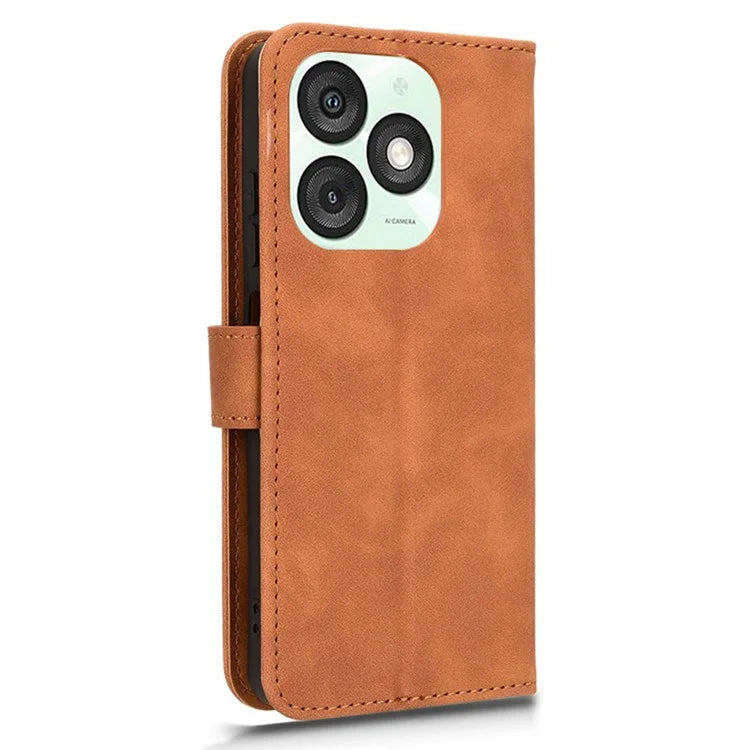 For itel A50 Case Anti-Scratch Skin-Touch Leather Wallet Phone Cover