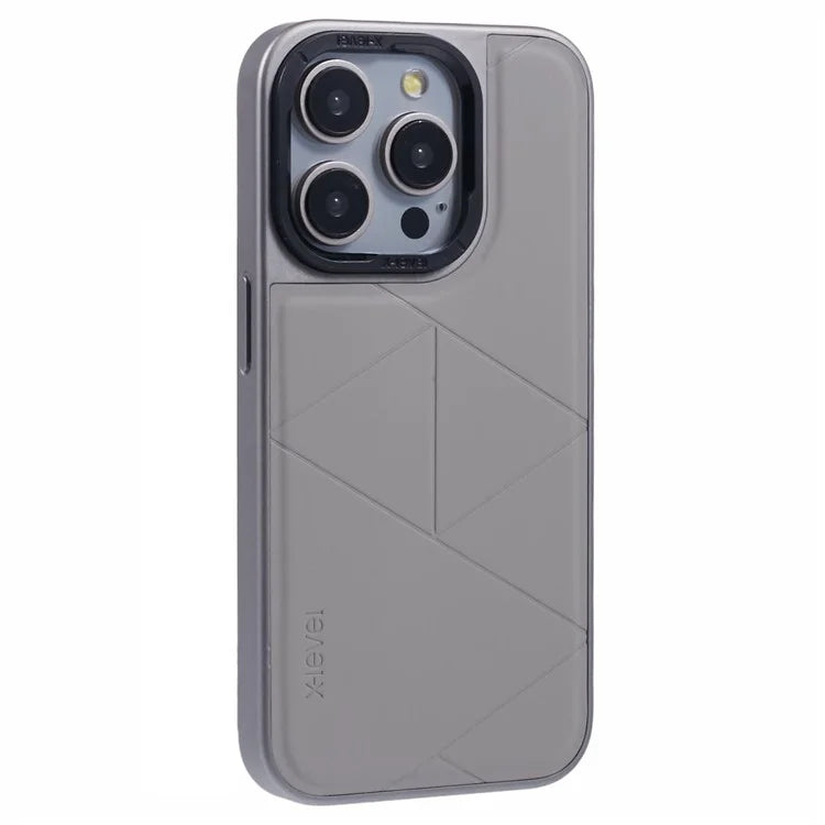 X-LEVEL For iPhone 13 Pro Case Leather+PC+TPU Geometric Pattern Protective Phone Cover