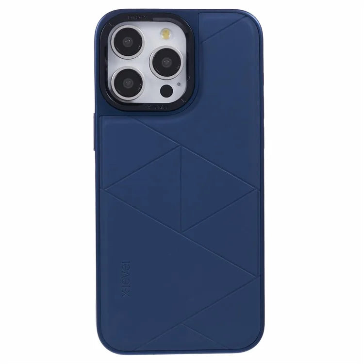 X-LEVEL For iPhone 14 Pro Case Geometric Shockproof PC+TPU+Leather Phone Back Cover