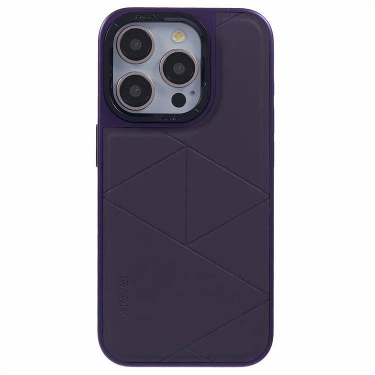 X-LEVEL For iPhone 14 Pro Case Geometric Shockproof PC+TPU+Leather Phone Back Cover