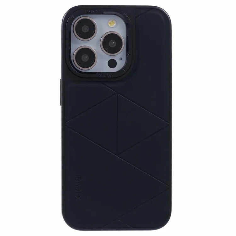 X-LEVEL For iPhone 14 Pro Case Geometric Shockproof PC+TPU+Leather Phone Back Cover