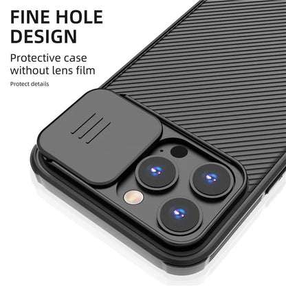 For iPhone 15 Pro Max Case PC+TPU Magnetic Phone Shell with Slide Camera Cover