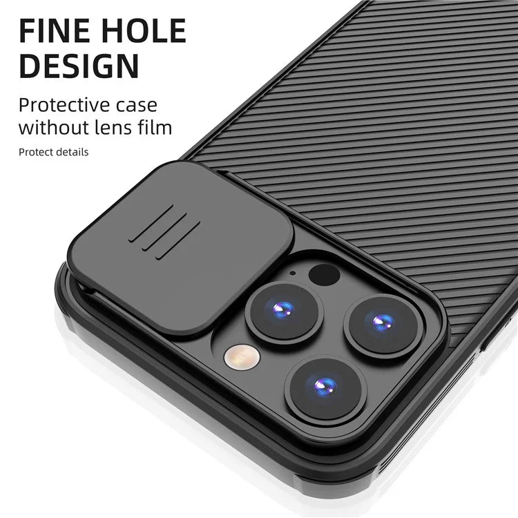 For iPhone 15 Pro Case Compatible with MagSafe PC+TPU Phone Cover Slide Camera Lid