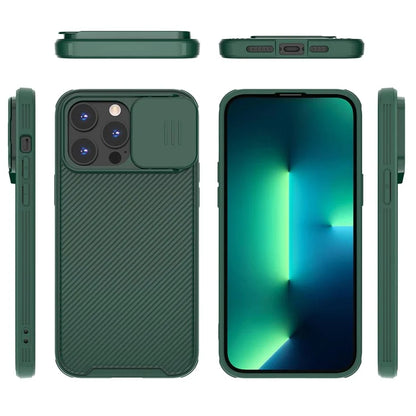 For iPhone 15 Pro Case Compatible with MagSafe PC+TPU Phone Cover Slide Camera Lid