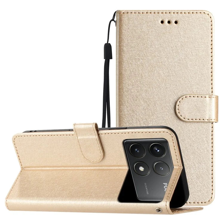 For Xiaomi Poco F6 Pro 5G / Redmi K70 5G / K70 Pro 5G Case Silk Texture Leather Wallet Phone Cover