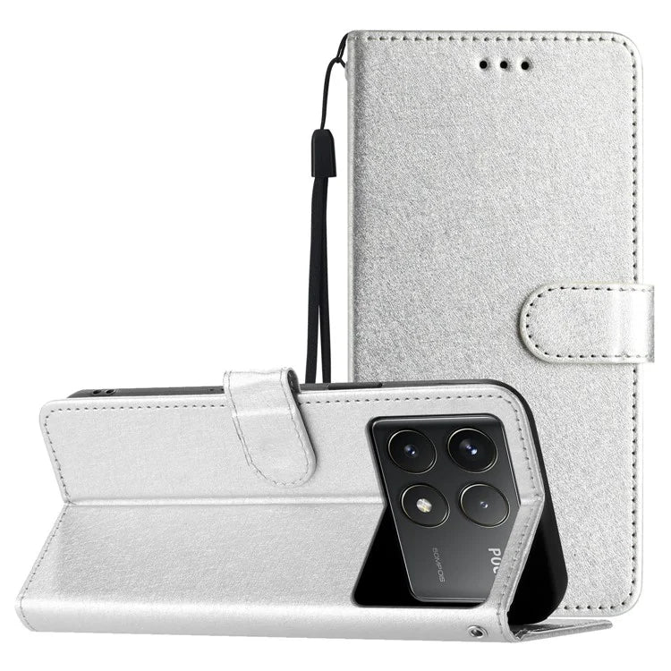 For Xiaomi Poco F6 Pro 5G / Redmi K70 5G / K70 Pro 5G Case Silk Texture Leather Wallet Phone Cover