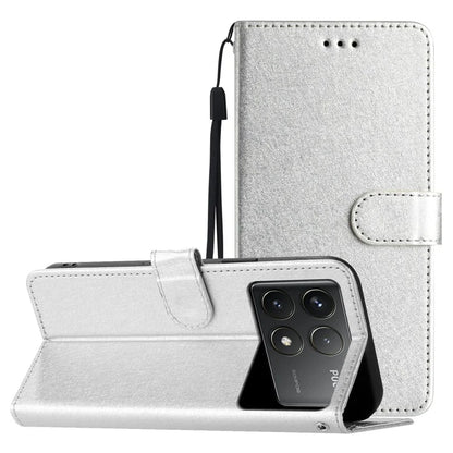 For Xiaomi Poco F6 Pro 5G / Redmi K70 5G / K70 Pro 5G Case Silk Texture Leather Wallet Phone Cover