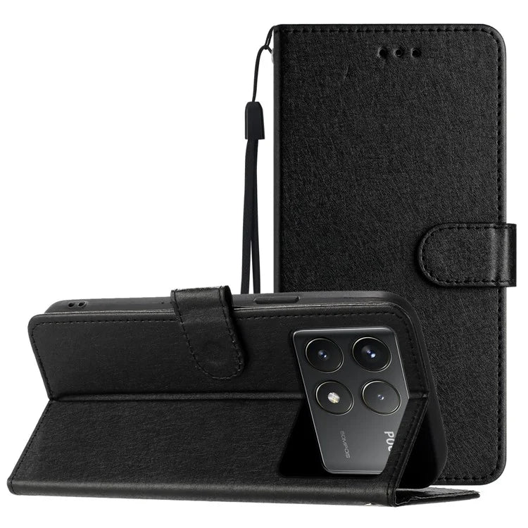 For Xiaomi Poco F6 Pro 5G / Redmi K70 5G / K70 Pro 5G Case Silk Texture Leather Wallet Phone Cover