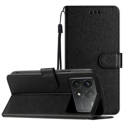 For Xiaomi Poco F6 Pro 5G / Redmi K70 5G / K70 Pro 5G Case Silk Texture Leather Wallet Phone Cover