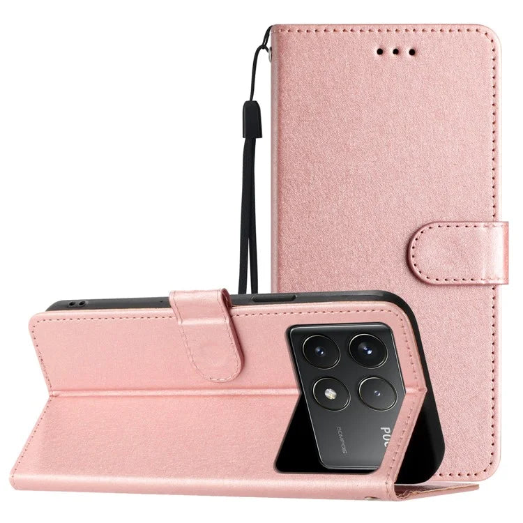 For Xiaomi Poco F6 Pro 5G / Redmi K70 5G / K70 Pro 5G Case Silk Texture Leather Wallet Phone Cover