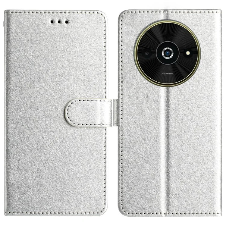 For Xiaomi Poco C61 4G / Redmi A3 4G Case Wallet Stand Leather Silk Texture Phone Cover