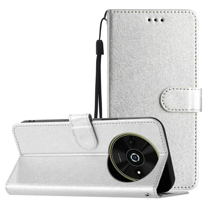 For Xiaomi Poco C61 4G / Redmi A3 4G Case Wallet Stand Leather Silk Texture Phone Cover