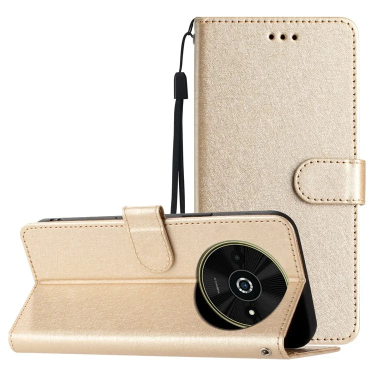 For Xiaomi Poco C61 4G / Redmi A3 4G Case Wallet Stand Leather Silk Texture Phone Cover