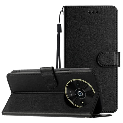 For Xiaomi Poco C61 4G / Redmi A3 4G Case Wallet Stand Leather Silk Texture Phone Cover
