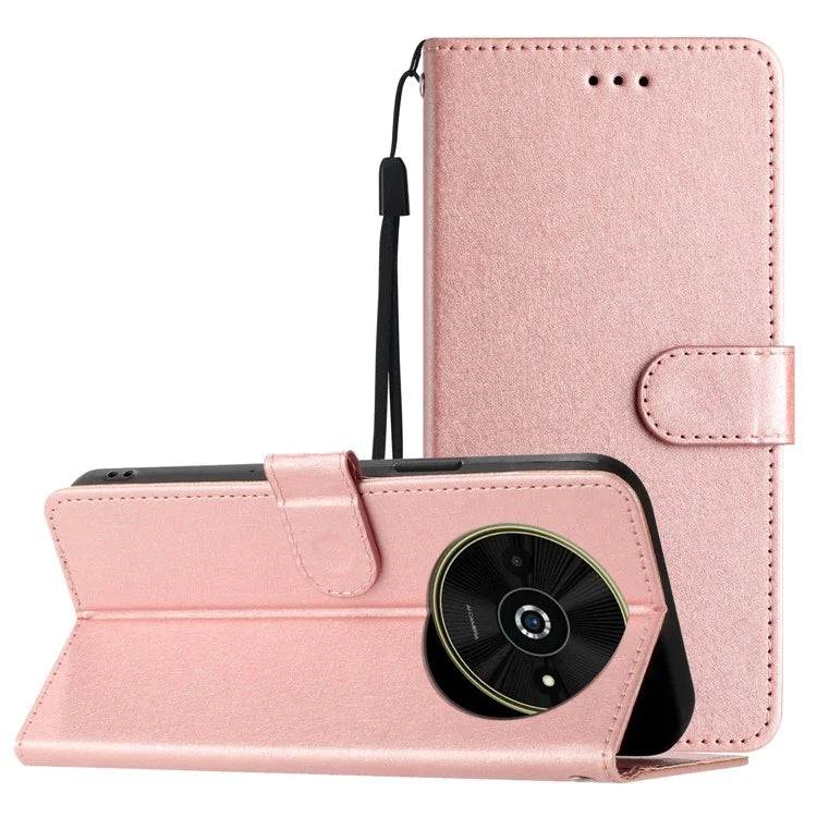 For Xiaomi Poco C61 4G / Redmi A3 4G Case Wallet Stand Leather Silk Texture Phone Cover