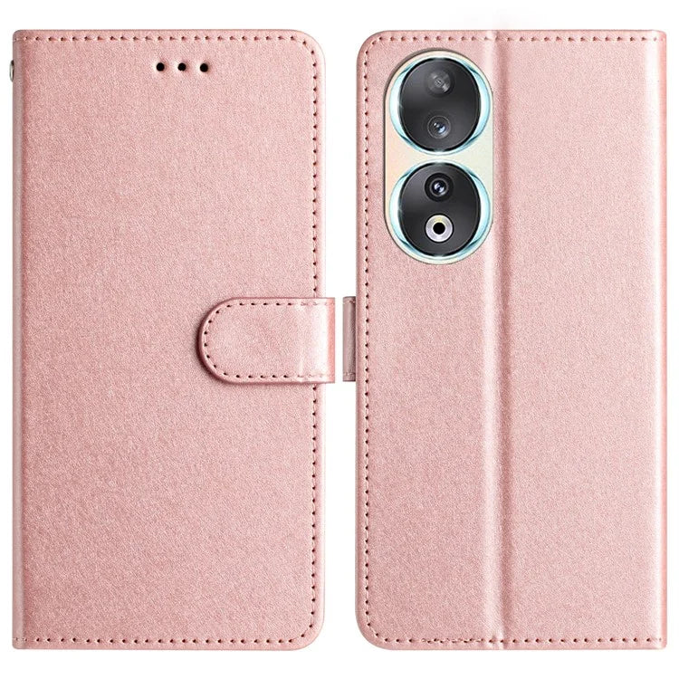 For Honor 90 Cell Phone Case Silk Texture Shockproof Leather Cover with Wallet