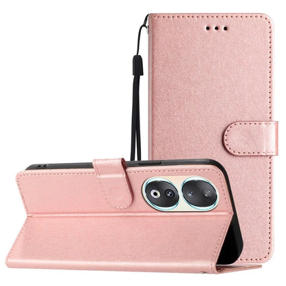 For Honor 90 Cell Phone Case Silk Texture Shockproof Leather Cover with Wallet