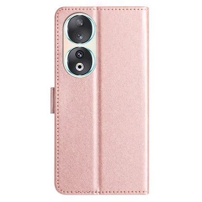 For Honor 90 Cell Phone Case Silk Texture Shockproof Leather Cover with Wallet