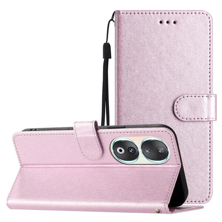 For Honor 90 Cell Phone Case Silk Texture Shockproof Leather Cover with Wallet