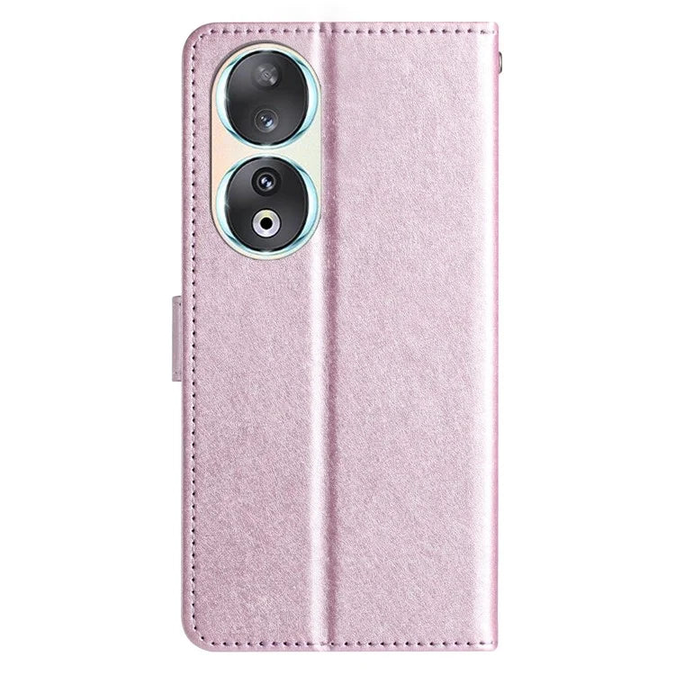 For Honor 90 Cell Phone Case Silk Texture Shockproof Leather Cover with Wallet