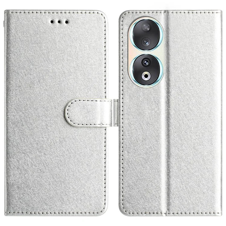For Honor 90 Cell Phone Case Silk Texture Shockproof Leather Cover with Wallet