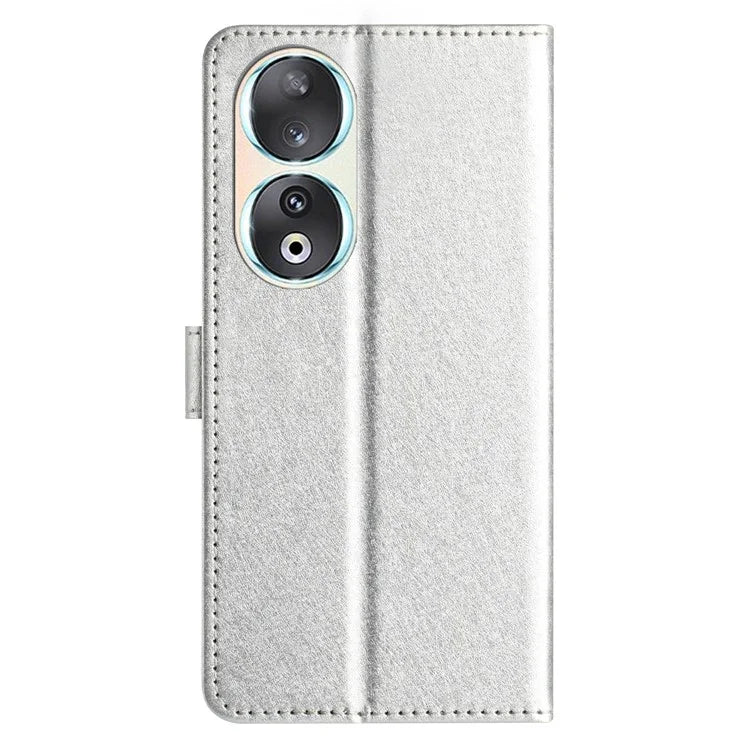 For Honor 90 Cell Phone Case Silk Texture Shockproof Leather Cover with Wallet
