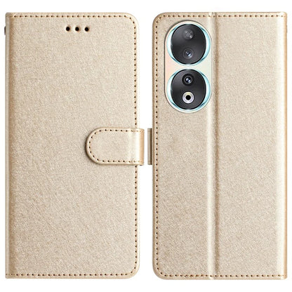 For Honor 90 Cell Phone Case Silk Texture Shockproof Leather Cover with Wallet