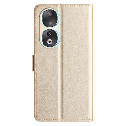 For Honor 90 Cell Phone Case Silk Texture Shockproof Leather Cover with Wallet