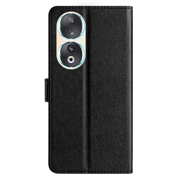For Honor 90 Cell Phone Case Silk Texture Shockproof Leather Cover with Wallet