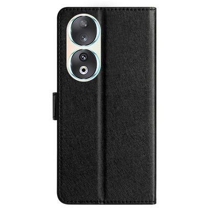 For Honor 90 Cell Phone Case Silk Texture Shockproof Leather Cover with Wallet