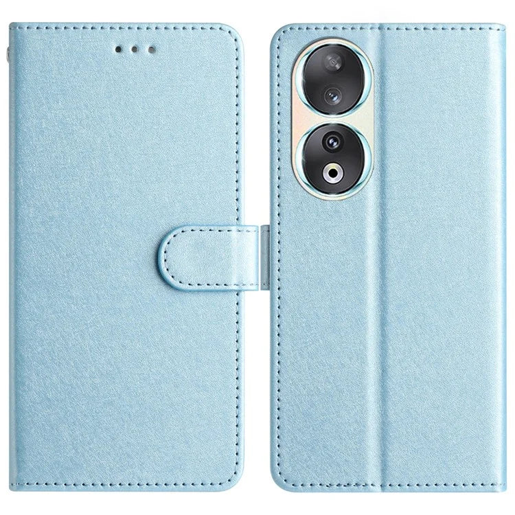 For Honor 90 Cell Phone Case Silk Texture Shockproof Leather Cover with Wallet