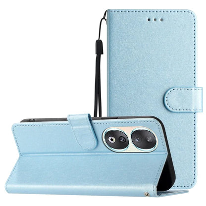 For Honor 90 Cell Phone Case Silk Texture Shockproof Leather Cover with Wallet