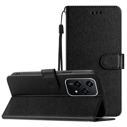 For Honor 200 Lite Case Silk Texture Flip Leather Wallet Cell Phone Cover with Stand