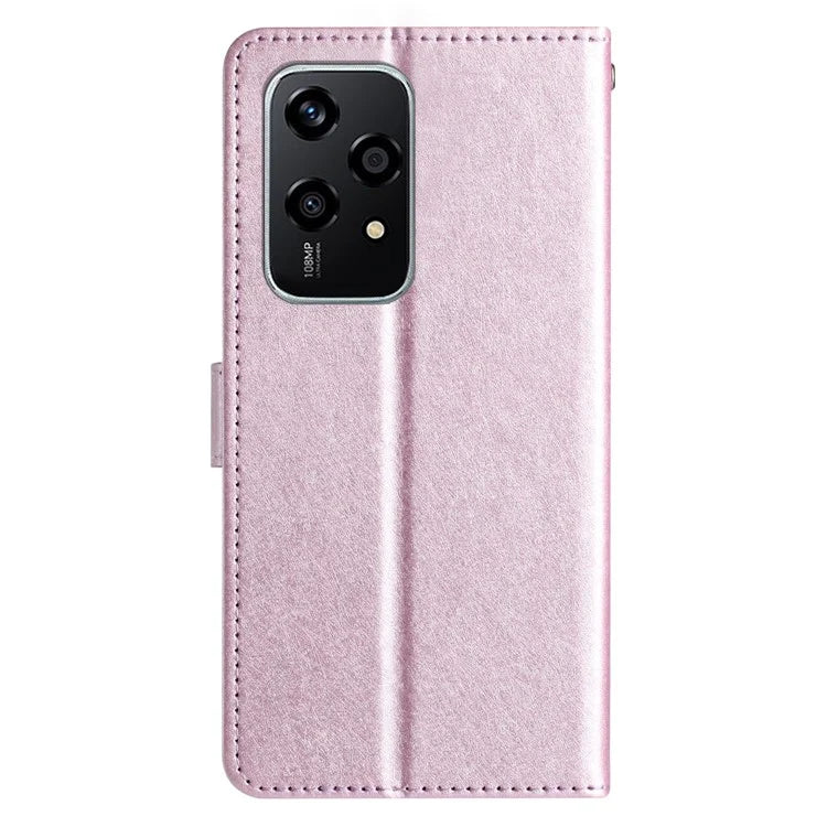 For Honor 200 Lite Case Silk Texture Flip Leather Wallet Cell Phone Cover with Stand