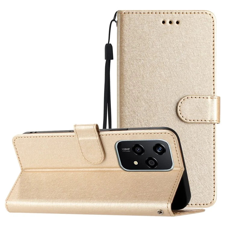 For Honor 200 Lite Case Silk Texture Flip Leather Wallet Cell Phone Cover with Stand