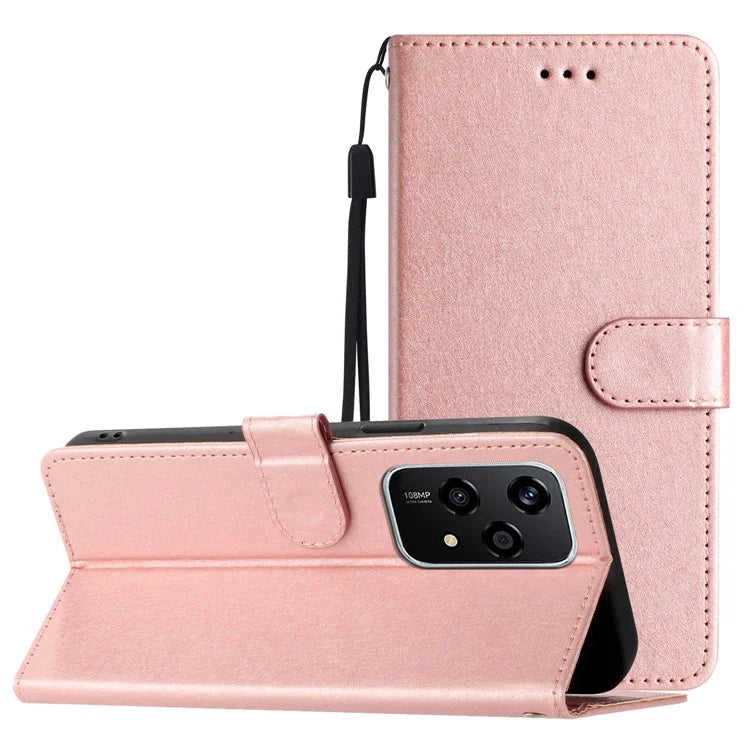 For Honor 200 Lite Case Silk Texture Flip Leather Wallet Cell Phone Cover with Stand