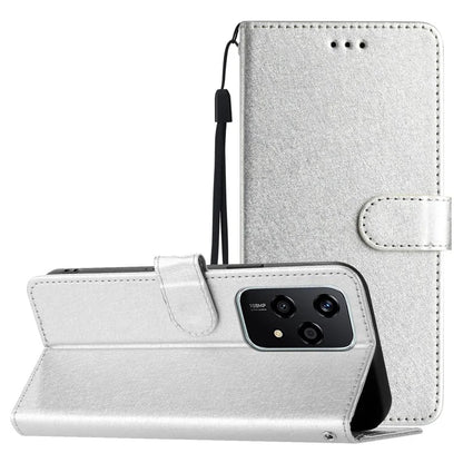 For Honor 200 Lite Case Silk Texture Flip Leather Wallet Cell Phone Cover with Stand