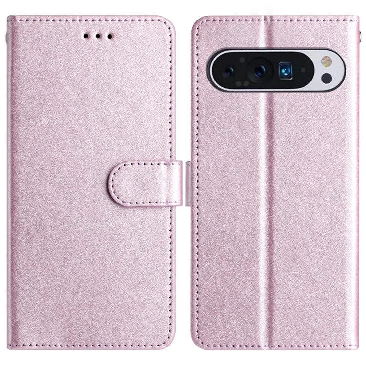 For Google Pixel 9 / 9 Pro Case Silk Texture Anti-Fall Leather Wallet Stand Smartphone Cover