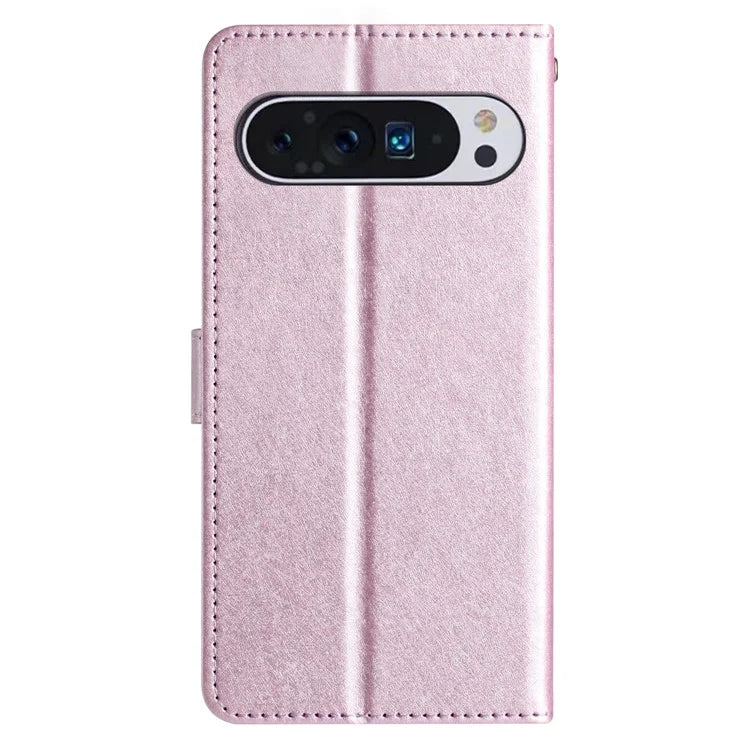 For Google Pixel 9 / 9 Pro Case Silk Texture Anti-Fall Leather Wallet Stand Smartphone Cover