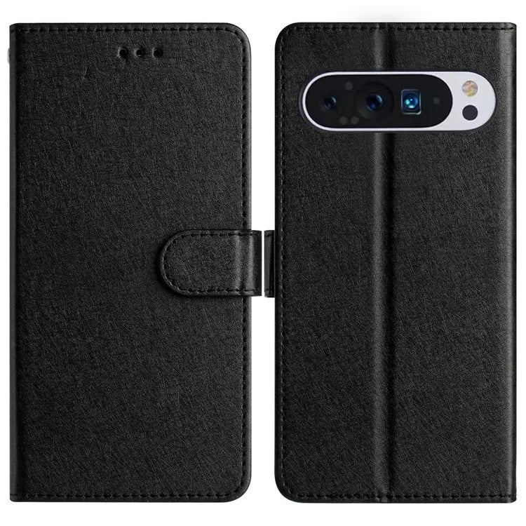 For Google Pixel 9 / 9 Pro Case Silk Texture Anti-Fall Leather Wallet Stand Smartphone Cover