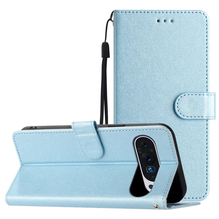 For Google Pixel 9 / 9 Pro Case Silk Texture Anti-Fall Leather Wallet Stand Smartphone Cover