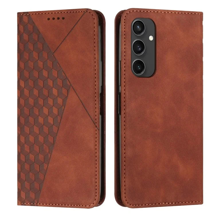For Samsung Galaxy S24 FE Phone Stand Case Skin-Touch PU Leather Phone Cover
