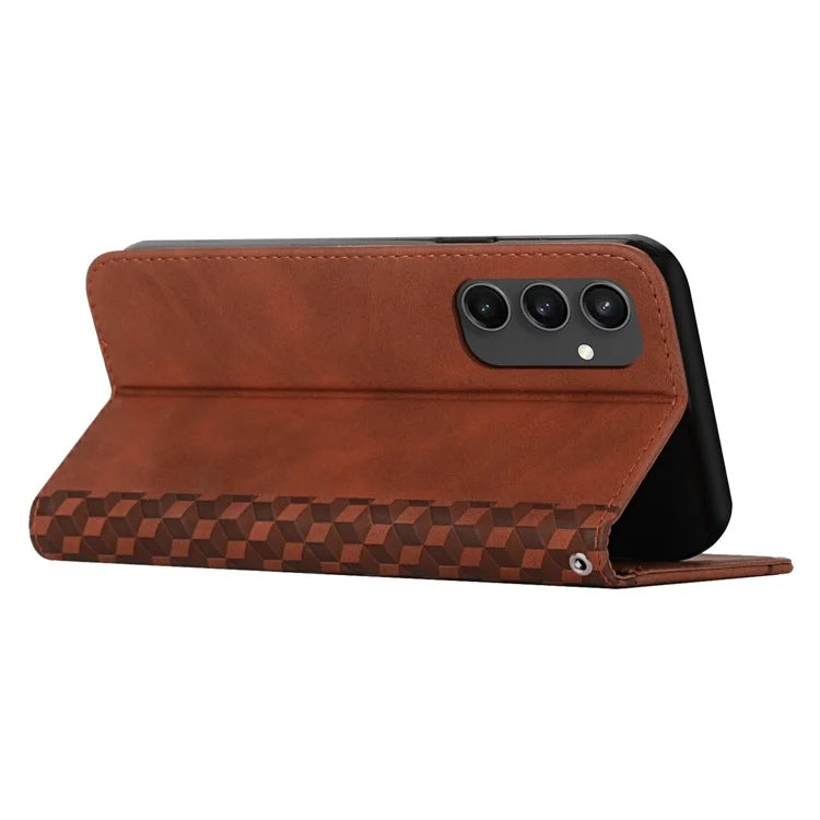 For Samsung Galaxy S24 FE Phone Stand Case Skin-Touch PU Leather Phone Cover